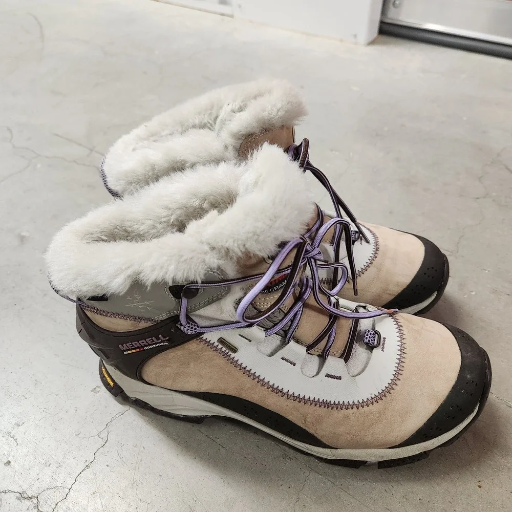 Merrell Polartec Continuum Thermo Waterproof Brindle Boot JB87630 Womens 10 FLAW